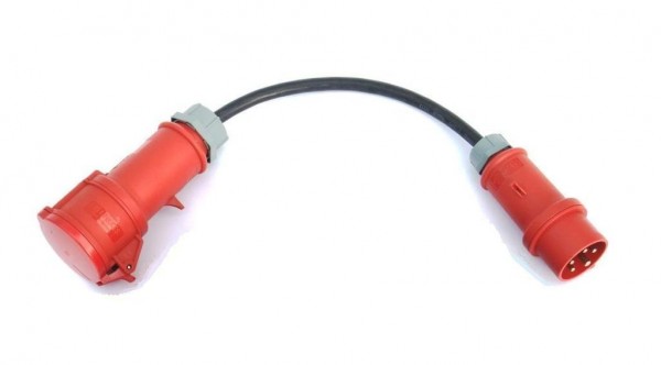 Adapter 16A Stecker rot auf 32A Kupplung