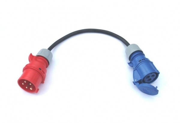 Adapter 16A Stecker rot auf 16A Kupplung blau